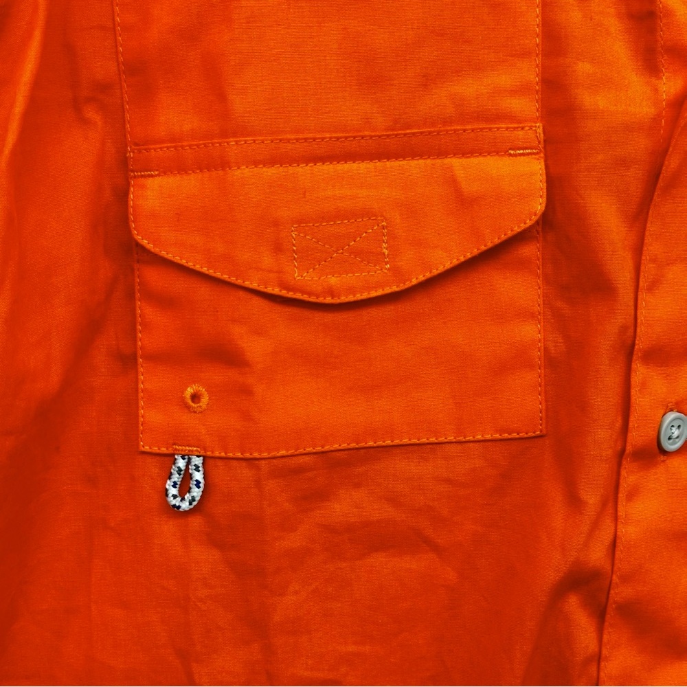 Boys Columbia PFG Fishing Shirt Button Down Orange Clemson Tiger Univers… - Picture 6 of 13